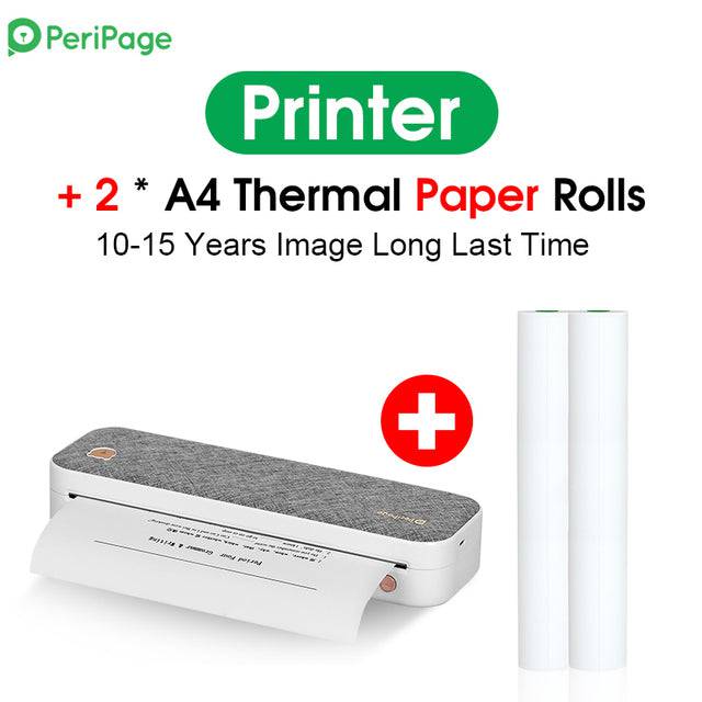 A4 Paper Printer Direct Thermal Transfer Wireless Mobile Photo Printer USB BT Connection - TheWellBeing4All