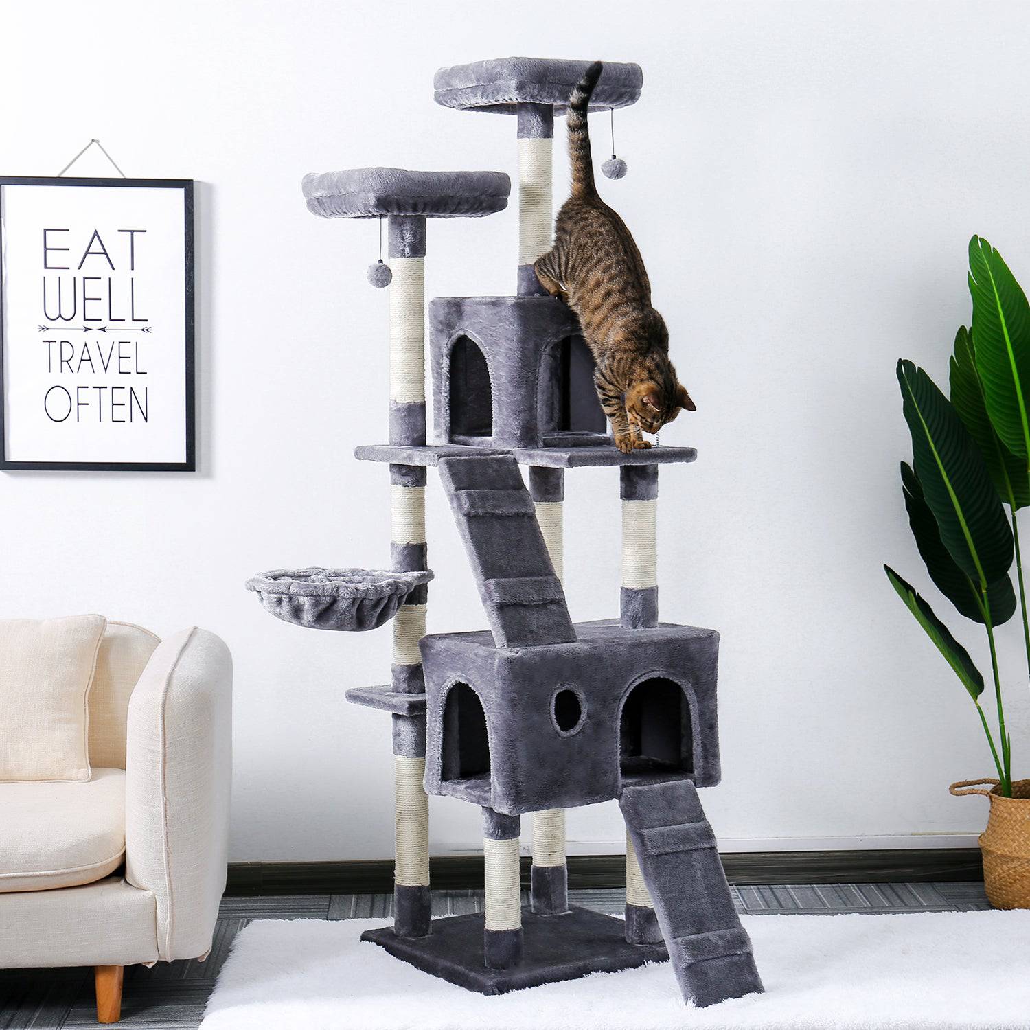 Multi-Level Cat Tree For Cats With Cozy Perches Stable Cat Climbing Frame Cat Scratch Board Toys - TheWellBeing4All
