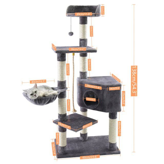 Multi-Level Cat Tree For Cats With Cozy Perches Stable Cat Climbing Frame Cat Scratch Board Toys - TheWellBeing4All