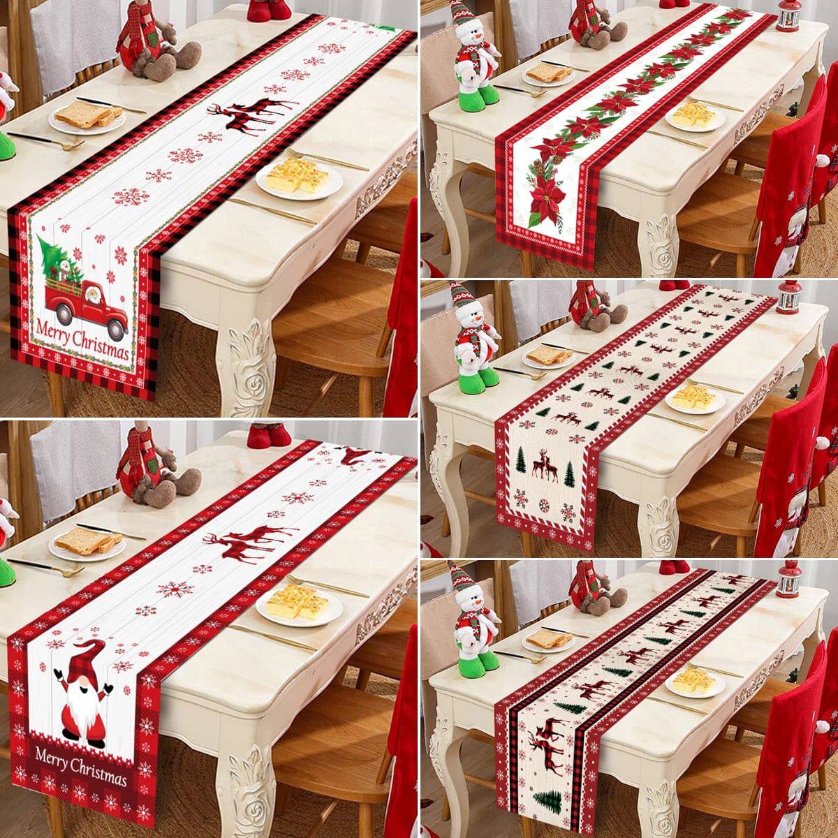 Christmas Table Runner Cloth - Festive Merry Christmas Home Decoration for Xmas Ornament - TheWellBeing4All