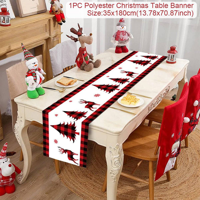 Christmas Table Runner Cloth - Festive Merry Christmas Home Decoration for Xmas Ornament - TheWellBeing4All