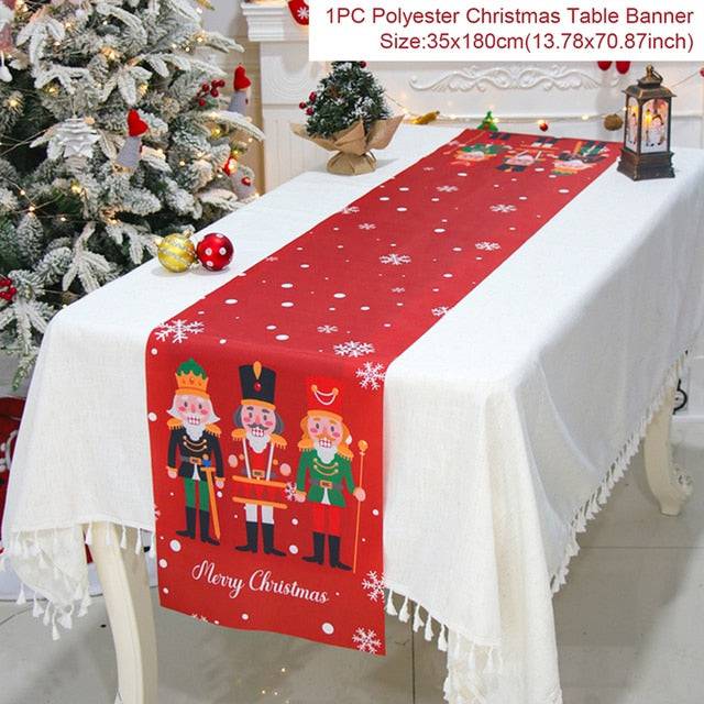 Christmas Table Runner Cloth - Festive Merry Christmas Home Decoration for Xmas Ornament - TheWellBeing4All