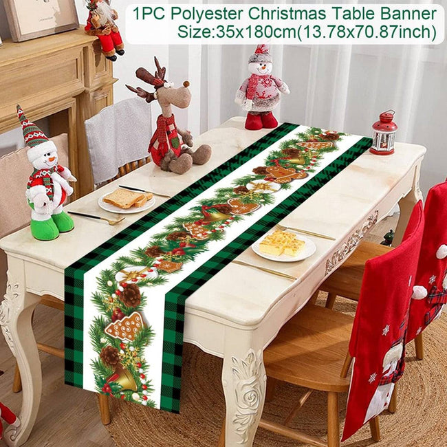 Christmas Table Runner Cloth - Festive Merry Christmas Home Decoration for Xmas Ornament - TheWellBeing4All