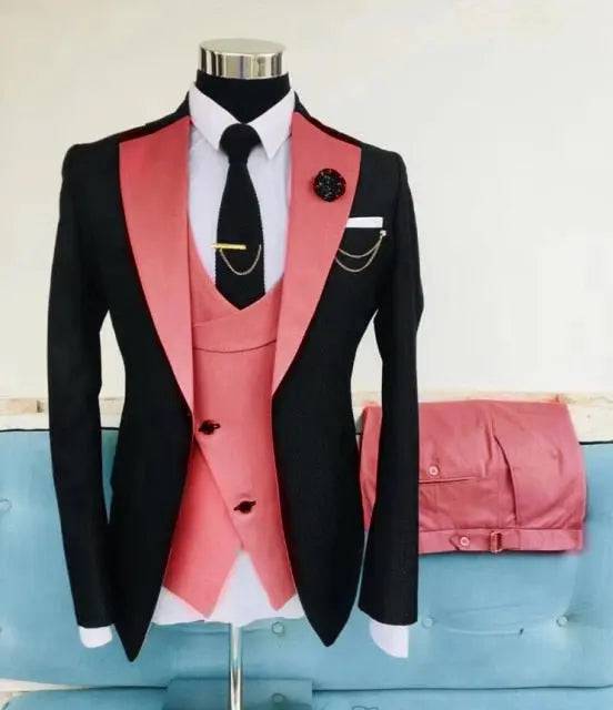 High-Quality Black Brown Wedding Costume Homme Groom Bridegroom Wear Men Suits Tuxedos Blazer Slim Fit Terno Masculino 3 Pieces - TheWellBeing4All