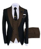 High-Quality Black Brown Wedding Costume Homme Groom Bridegroom Wear Men Suits Tuxedos Blazer Slim Fit Terno Masculino 3 Pieces - TheWellBeing4All