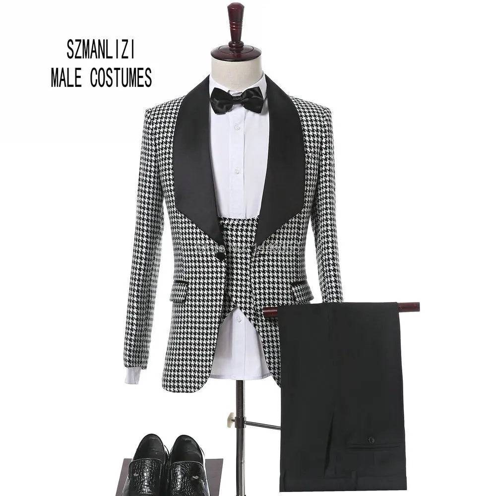 Latest Coat Pant Design 2018 Italian Slim Fit Plaid Formal Suit Wear Groom Tuxedo Groomsmen Wedding Dinner Party Suit Bridegroom - TheWellBeing4All