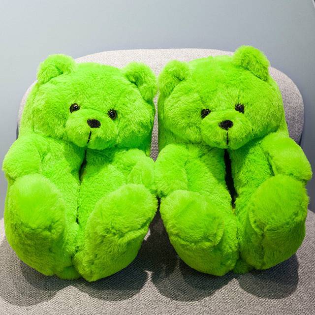 Teddy Bear Plush Slippers Cartoon Cute Bear House Slipper - TheWellBeing4All