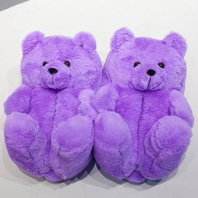 Teddy Bear Plush Slippers Cartoon Cute Bear House Slipper - TheWellBeing4All