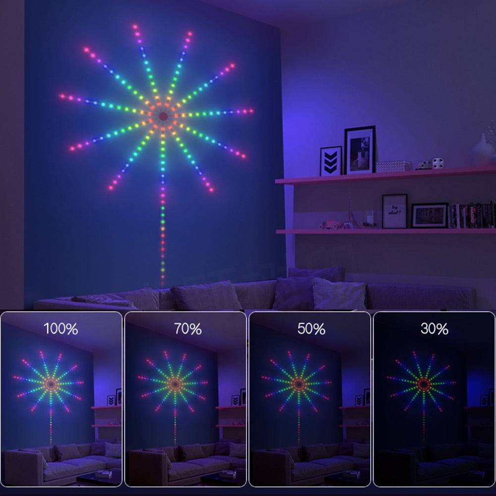 LED Fireworks Light with 5050RGB Smart Bluetooth Light Bar APP Control Music Sync - TheWellBeing4All