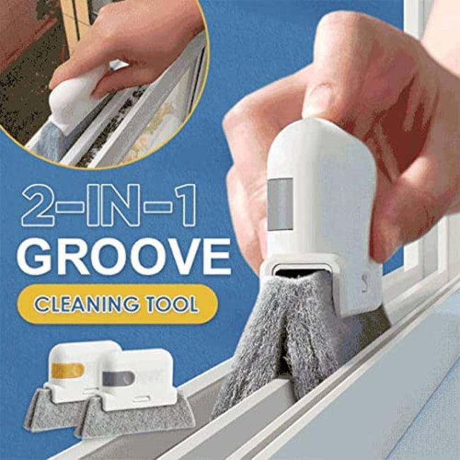 2 in 1 Groove Door Track Cleaning Tools Hand-held Crevice Cleaner - TheWellBeing4All