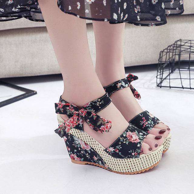 Ladies Shoes Women Sandals Summer Open Toe Fish Head Platform High Heels Wedge Sandals - TheWellBeing4All