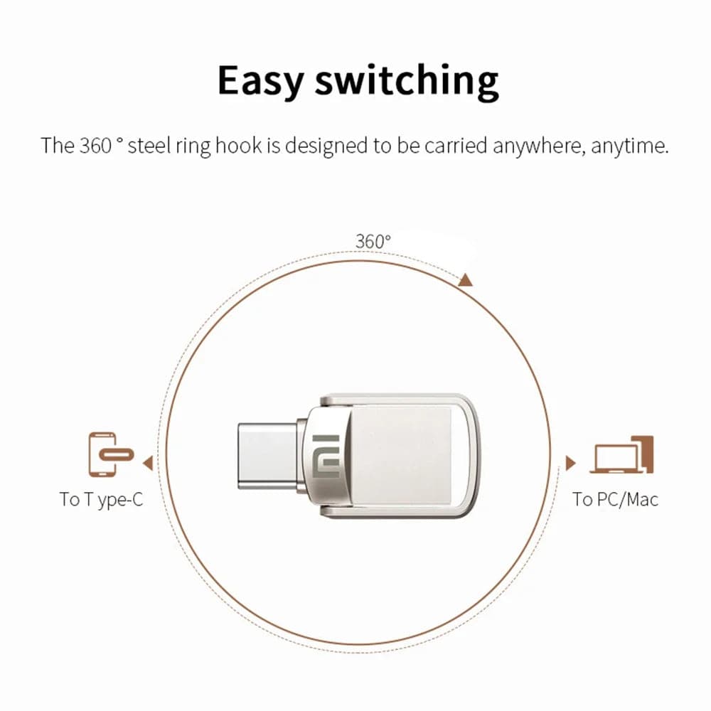 Portable USB 3.1 U Disk - 1TB, 2TB, 4TB, 8TB and 16TB, Wild Type-C  for Phones & Computers, Mutual Transmission - TheWellBeing4All