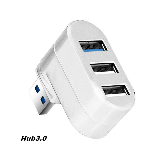 USB Hub 3.0 Adapter Rotate High Speed U Disk Reader Splitter 3 Ports USB 2.0 for Computer PC Laptop Mac Mini - TheWellBeing4All