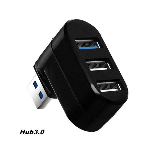 USB Hub 3.0 Adapter Rotate High Speed U Disk Reader Splitter 3 Ports USB 2.0 for Computer PC Laptop Mac Mini - TheWellBeing4All