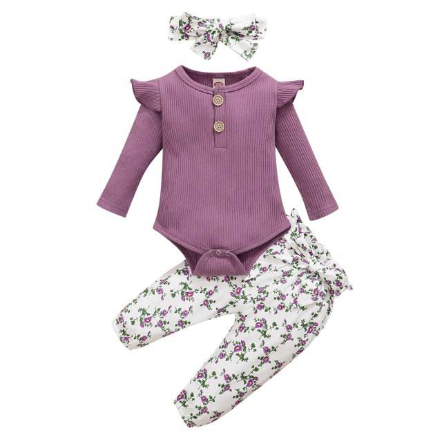 3Pcs Baby Girl Clothes Set Newborn's Clothing - TheWellBeing4All