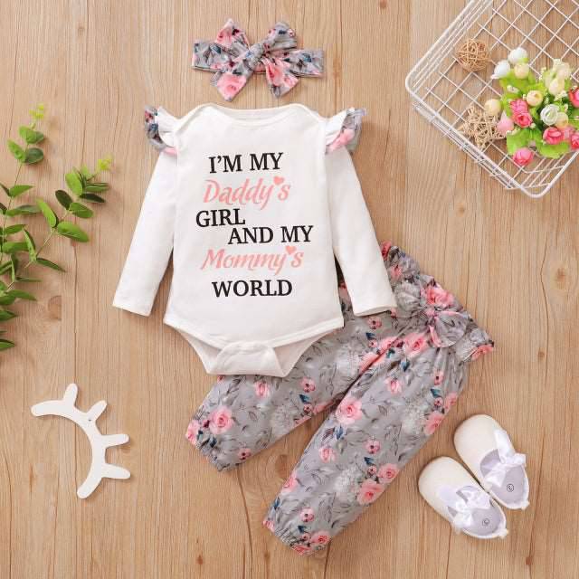 3Pcs Baby Girl Clothes Set Newborn's Clothing - TheWellBeing4All