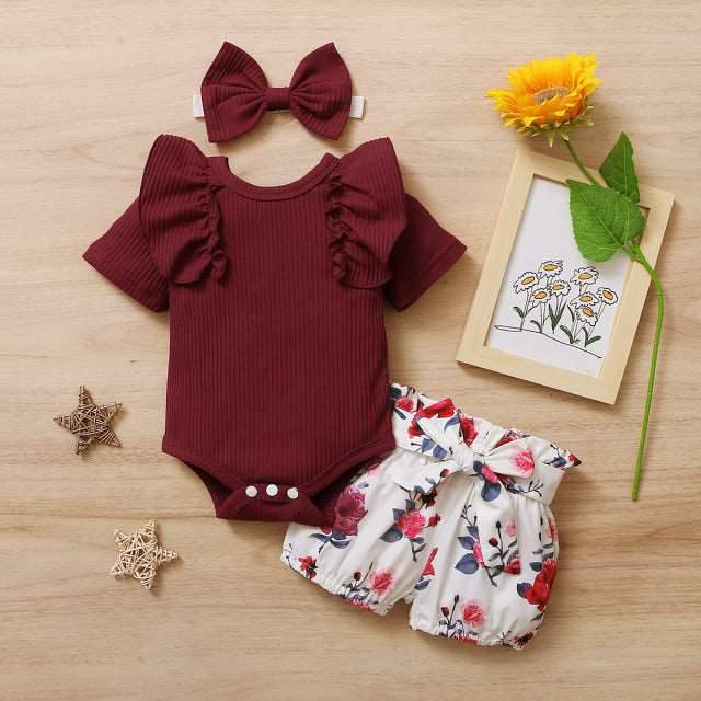 3Pcs Baby Girl Clothes Set Newborn's Clothing - TheWellBeing4All