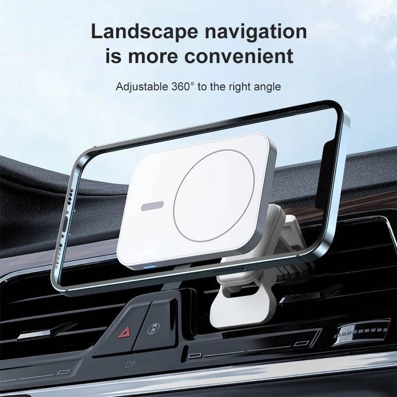 30W Magnetic Wireless Chargers Car Air Vent Stand Phone Holder Mini QI Fast Charging - TheWellBeing4All