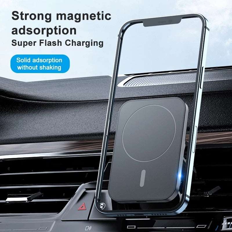 30W Magnetic Wireless Chargers Car Air Vent Stand Phone Holder Mini QI Fast Charging - TheWellBeing4All