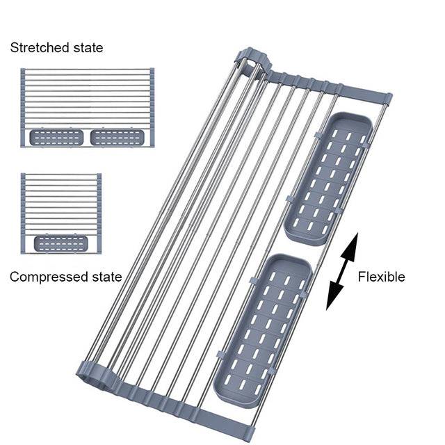 Foldable Stainless Steel Dish Drainer - TheWellBeing4All