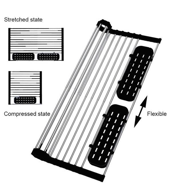 Foldable Stainless Steel Dish Drainer - TheWellBeing4All