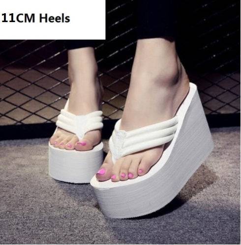 Summer Chunky Sole Wedges Heels Flip Flops Casual Shoes New Arrival Waterproof Taiwan Slippers Sexy Lady Sandals - TheWellBeing4All