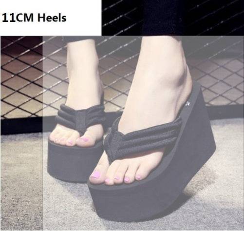 Summer Chunky Sole Wedges Heels Flip Flops Casual Shoes New Arrival Waterproof Taiwan Slippers Sexy Lady Sandals - TheWellBeing4All