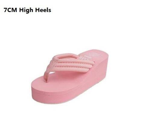 Summer Chunky Sole Wedges Heels Flip Flops Casual Shoes New Arrival Waterproof Taiwan Slippers Sexy Lady Sandals - TheWellBeing4All