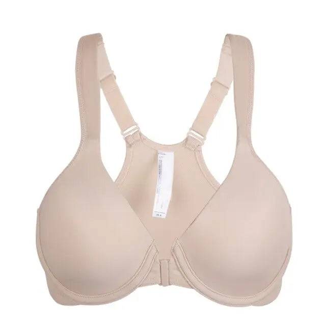 Non Padded Seamless Underwire Racer back Front Close Push Up Bra 105 110 A B C D E F Plus Size Cup BH - TheWellBeing4All