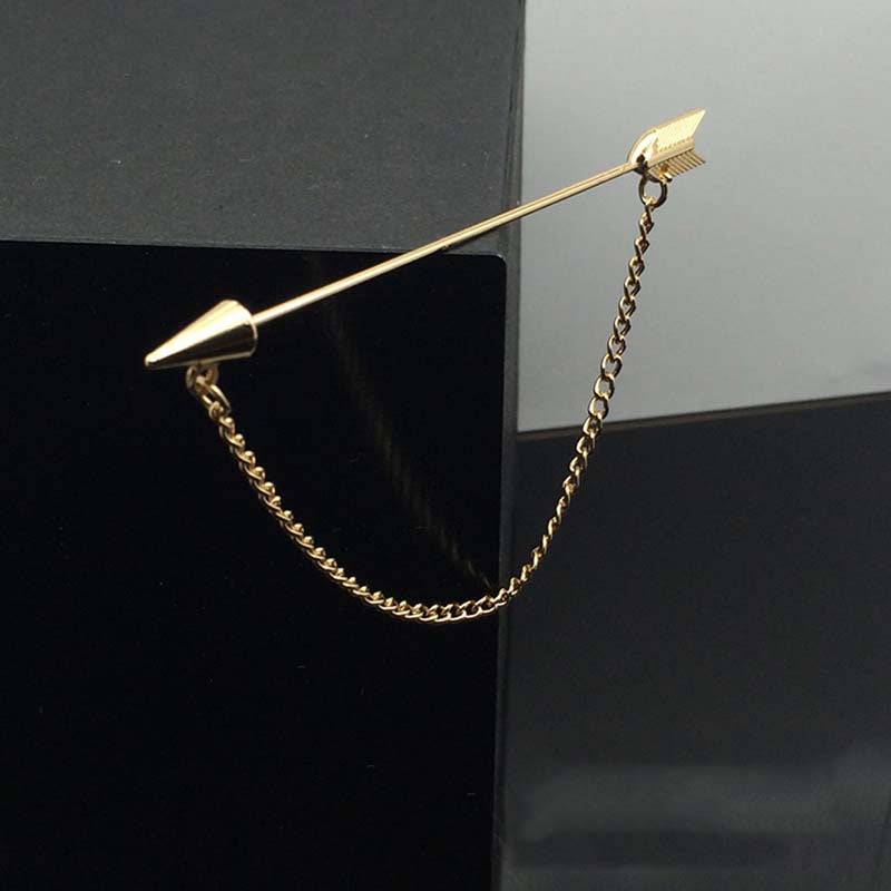 Jewelry Pin Chain Black Bow Brooch Gold Lapel Pins - TheWellBeing4All