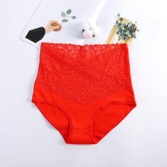 High Waist Underwear Cotton Lace  Girls Belly Briefs - TheWellBeing4All