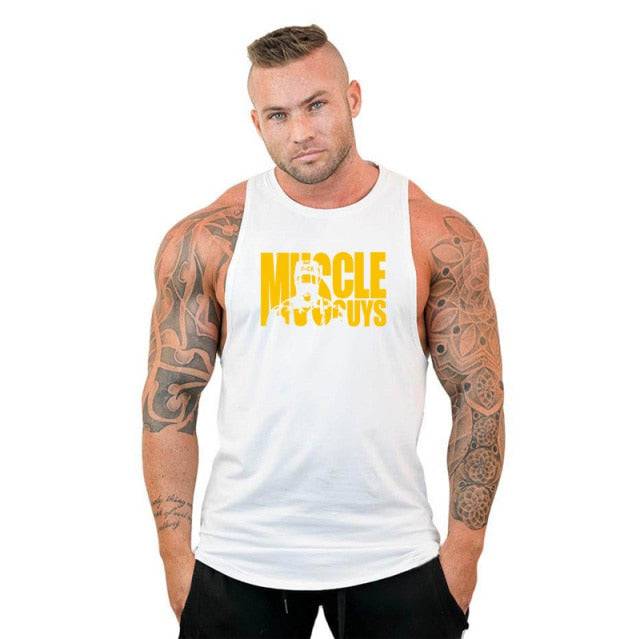 Cotton Sleeveless Shirt Casual Fashion Fitness Stringer Tank Top Men bodybuilding Clothing M-XXL - TheWellBeing4All