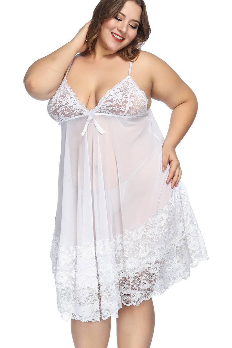Lingerie  Nightdress Plus Size Pajamas Dresses For Women 5XL 6XL 7XL - TheWellBeing4All