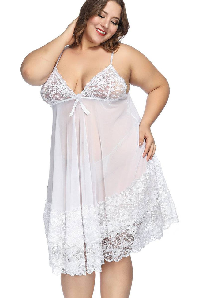 Lingerie  Nightdress Plus Size Pajamas Dresses For Women 5XL 6XL 7XL - TheWellBeing4All