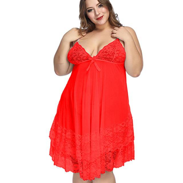 Lingerie  Nightdress Plus Size Pajamas Dresses For Women 5XL 6XL 7XL - TheWellBeing4All