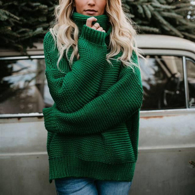 Pullover Turtle Neck Knitted Oversized - TheWellBeing4All