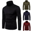 Sweaters Winter Autumn Turtleneck Long Sleeve Plain Stretch Kintted Pullovers Basic Tops Slim Fit Fashion Mens Sweater - TheWellBeing4All