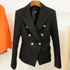 Designer Jacket Women, Classic Double Breasted Metal Lion Buttons - TheWellBeing4All