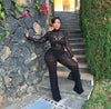 Jumpsuits and Rompers Long Sleeve Sexy Transparent Lace Jumpsuit Club Outfit for sexy plus size Lady - TheWellBeing4All