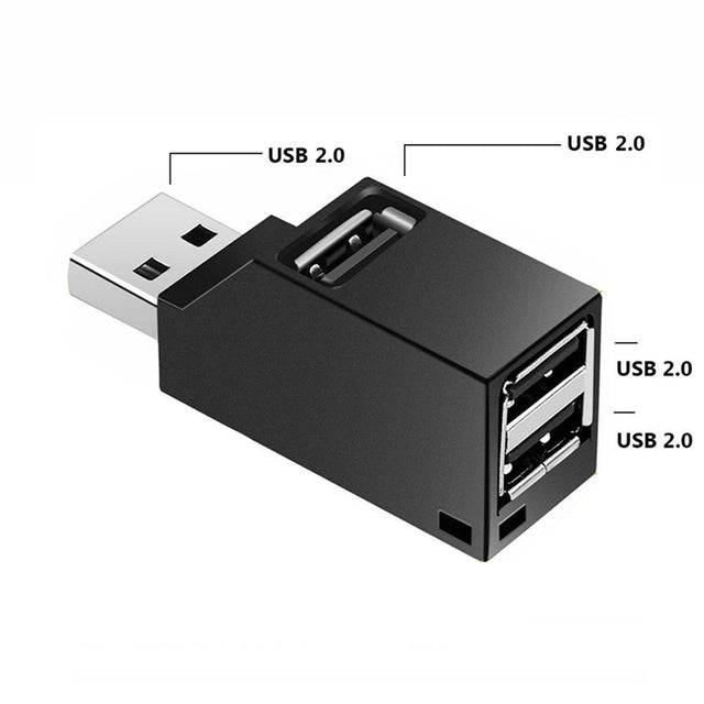 USB 3.0 Hub 3 Ports Portable Fast Data Transfer USB Splitter for Computer Laptop Docking Station 2.0 Hub Adapter PC - TheWellBeing4All