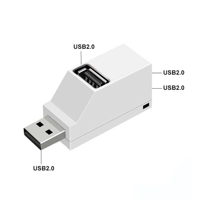 USB 3.0 Hub 3 Ports Portable Fast Data Transfer USB Splitter for Computer Laptop Docking Station 2.0 Hub Adapter PC - TheWellBeing4All