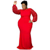 Long Sleeve Maxi Dresses Evening Ladies Sexy Plus Size Sequin Dress Elegant Red Dress - TheWellBeing4All