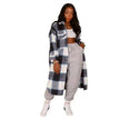 Elegant Fashion Checkered Coat Women Autumn Winter Clothing 2021 Single Breasted Long Flannel Plaid Jacket D74-DG57 - TheWellBeing4All