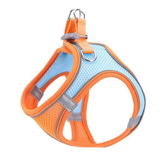 Pet Harness Dog Leash Vest Chest Harness Adjustable Nylon Breathable Reflective Outdoor Walking Dog Chest Strap Small and Medium - TheWellBeing4All