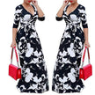 V Neck High Waist Office Ladies Dress Maxi Dresses - TheWellBeing4All