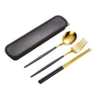 3 Pcs Dinnerware Set Stainless Steel Eco-friendly Spoon Fork  Chopsticks Travel Metal Cutlery Set Portable - TheWellBeing4All