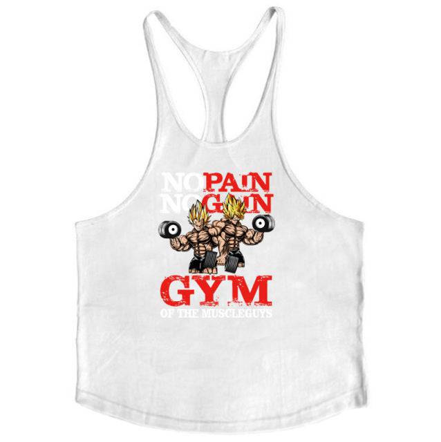 Bodybuilding Stringer Tank Tops  No Pain No Gain vest Fitness clothing Cotton gym singlets - TheWellBeing4All