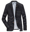 Denim Jacket Men Suits Collar Business Coat Male Brand Suit Blazer - TheWellBeing4All