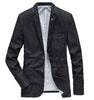 Denim Jacket Men Suits Collar Business Coat Male Brand Suit Blazer - TheWellBeing4All