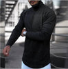 Houndstooth Print Men T-shirt Turtleneck Long Sleeve Casual Thin Autumn Winter 2021 Basic T Shirts Men's Tops Pullover Top Male - TheWellBeing4All